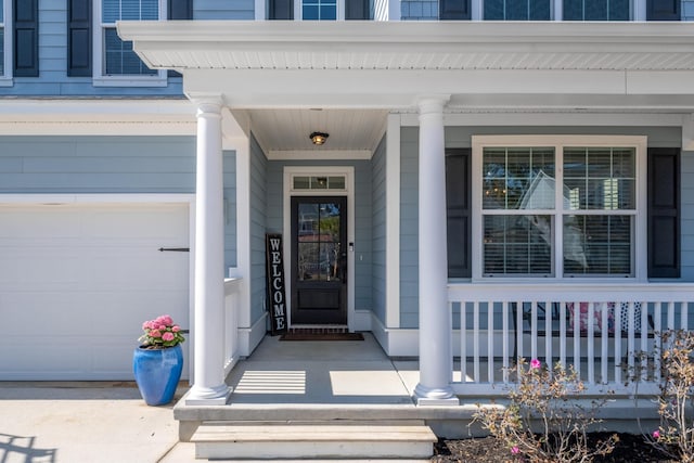 entrance to property with covered porch