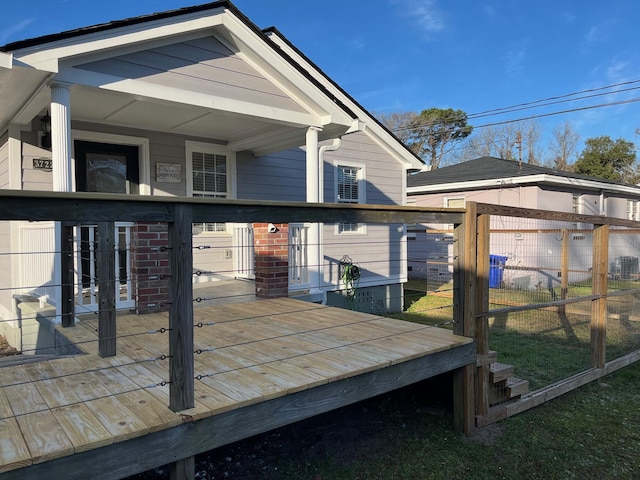 deck featuring fence