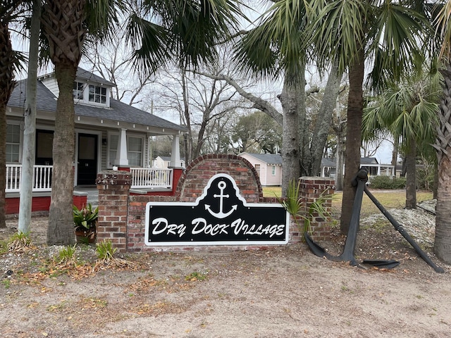 view of community sign