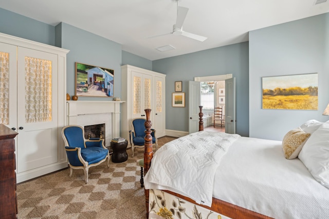 bedroom with ceiling fan