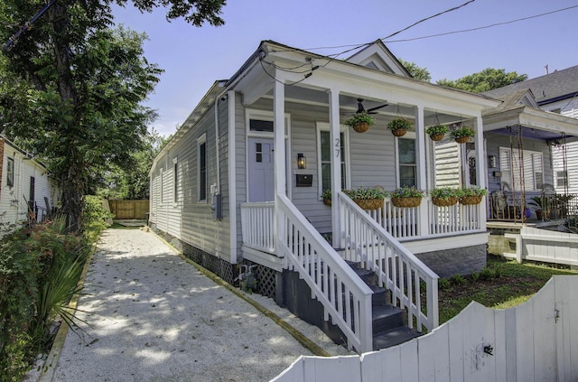 bungalow featuring covered porch