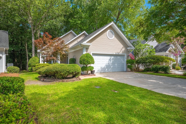 9175 Spring Branch Ct, North Charleston, SC 29406 - view of front of house with concrete driveway, a garage, and a front lawn