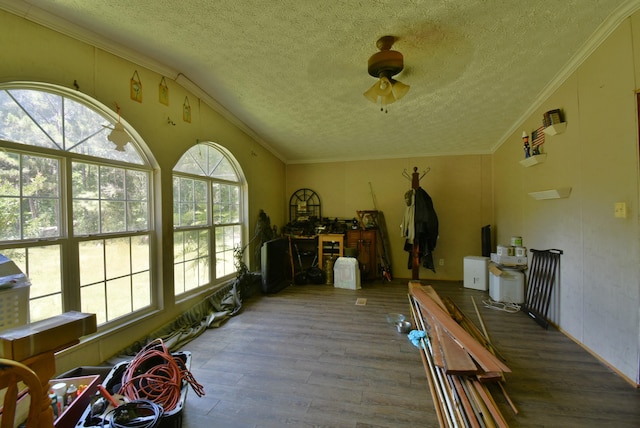 sunroom featuring vaulted ceiling and a ceiling fan