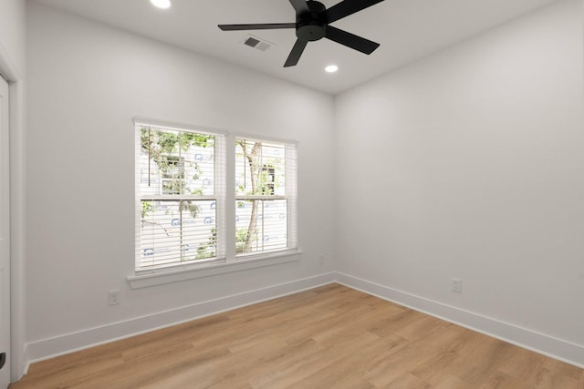 866 Tripe St, Charleston, SC 29407 - empty room with recessed lighting, light wood finished floors, baseboards, and a ceiling fan