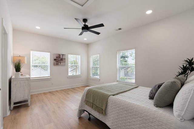 866 Tripe St, Charleston, SC 29407 - bedroom featuring light wood-style flooring, recessed lighting, baseboards, and ceiling fan