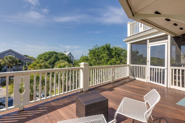 view of wooden deck