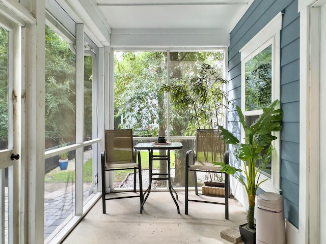 sunroom featuring a wealth of natural light