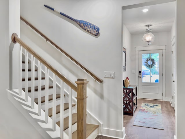 foyer featuring hardwood / wood-style flooring