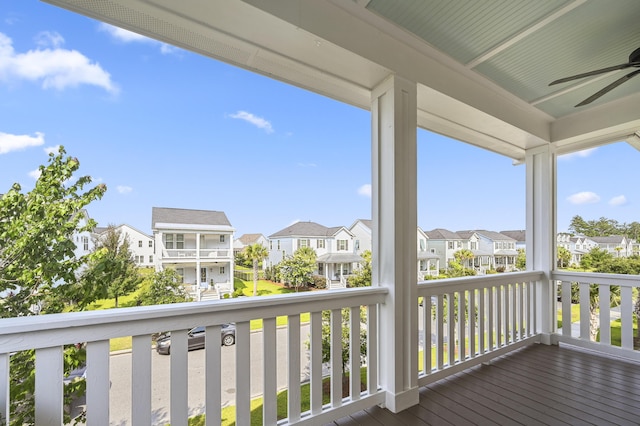 1713 Banning St, Mount Pleasant, SC 29466 - wooden deck with a residential view and a ceiling fan