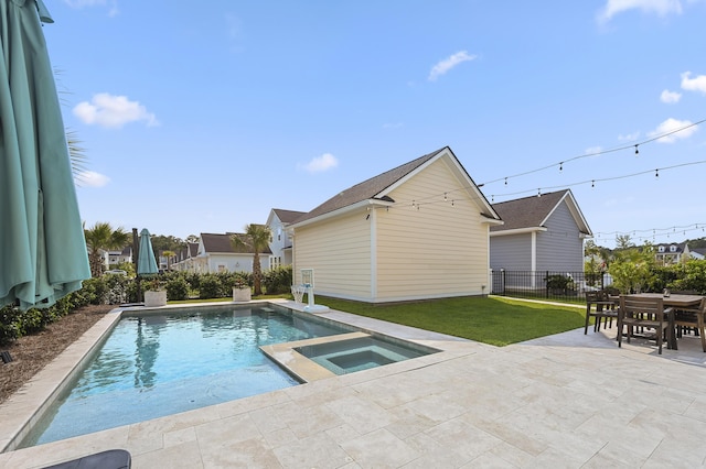 1713 Banning St, Mount Pleasant, SC 29466 - view of swimming pool with a patio, outdoor dining space, and a pool with connected hot tub