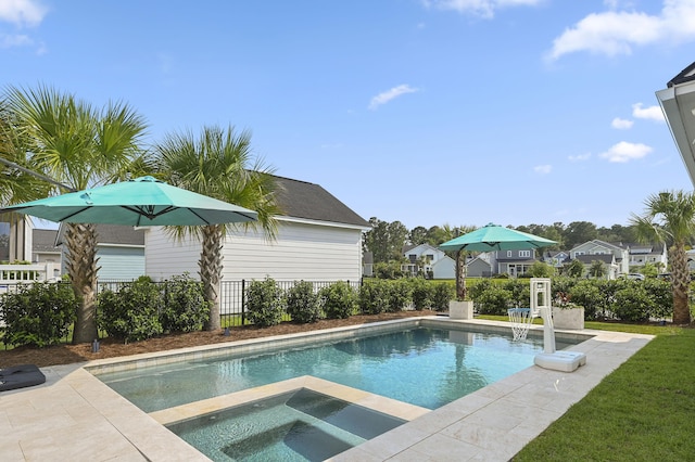 1713 Banning St, Mount Pleasant, SC 29466 - view of pool featuring an in-ground hot tub and a residential view