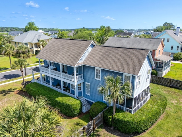 601 King Haven Ln, Johns Island, SC 29455 - rear view of property with a balcony, a residential view, and roof with shingles