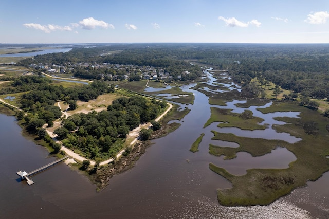 601 King Haven Ln, Johns Island, SC 29455 - aerial overview of property's location featuring a heavily wooded area and a nearby body of water