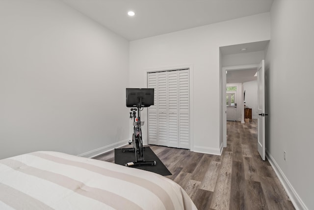 bedroom featuring wood-type flooring