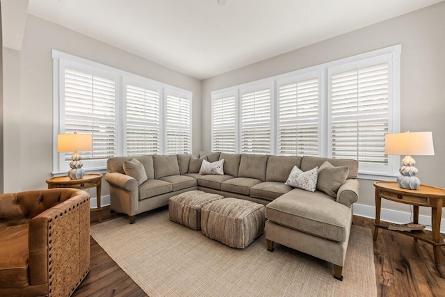 2208 Primus Rd, Mount Pleasant, SC 29466 - living room featuring wood finished floors and baseboards