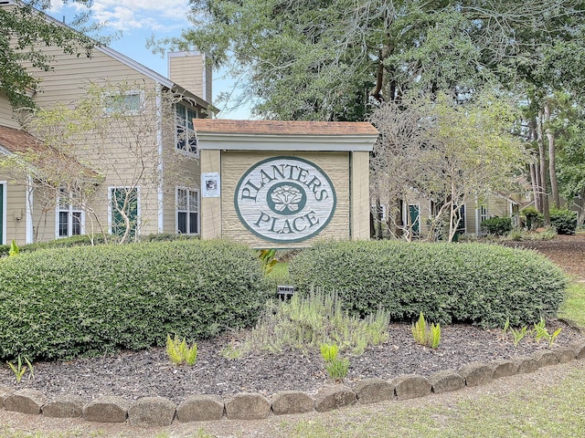 view of community sign