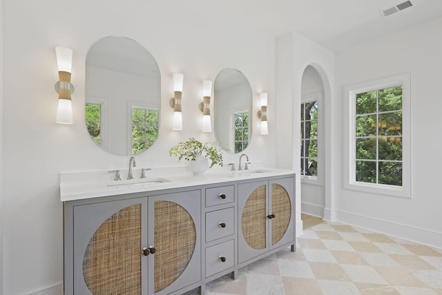 755 Adluh St, Mount Pleasant, SC 29464 - full bath featuring a sink, baseboards, double vanity, and visible vents