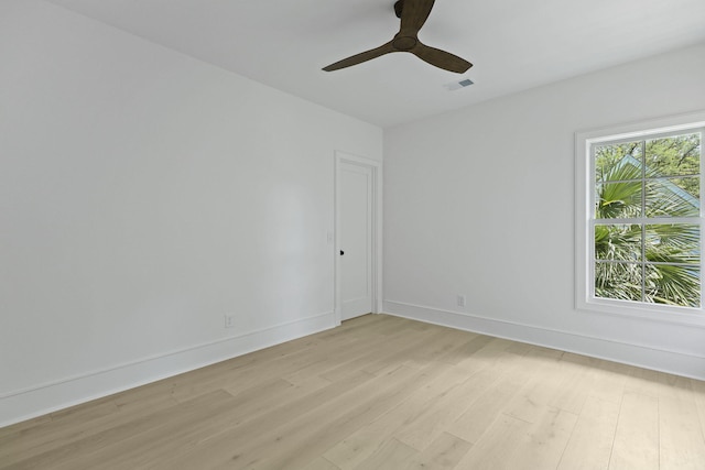 755 Adluh St, Mount Pleasant, SC 29464 - unfurnished room with a ceiling fan, baseboards, visible vents, and light wood-style floors