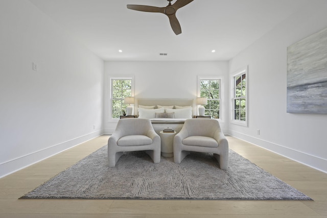 755 Adluh St, Mount Pleasant, SC 29464 - bedroom featuring a ceiling fan, baseboards, recessed lighting, and wood finished floors