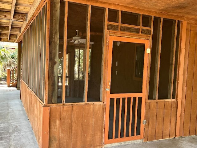 209 Jungle Rd, Edisto Beach, SC 29438 - view of exterior entry featuring board and batten siding