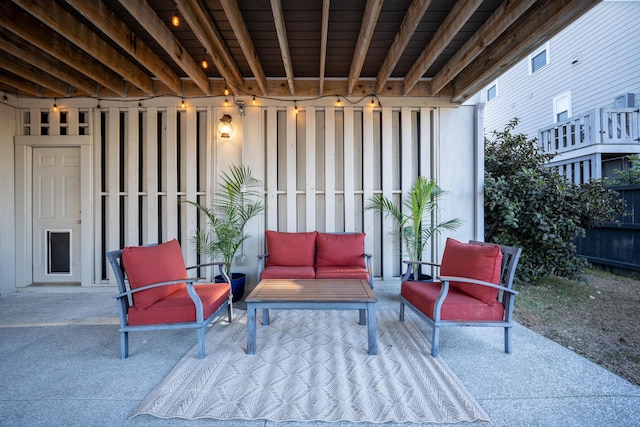 view of patio / terrace with an outdoor hangout area