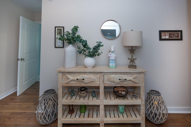 interior details featuring baseboards and wood finished floors