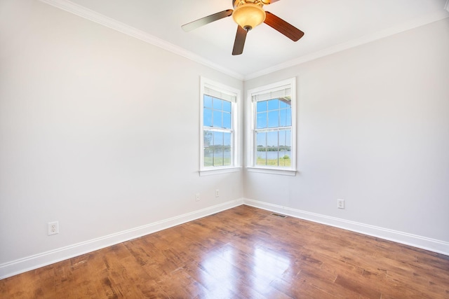 1713 Pimlico Blvd, Moncks Corner, SC 29461 - unfurnished room featuring crown molding, baseboards, wood finished floors, and ceiling fan