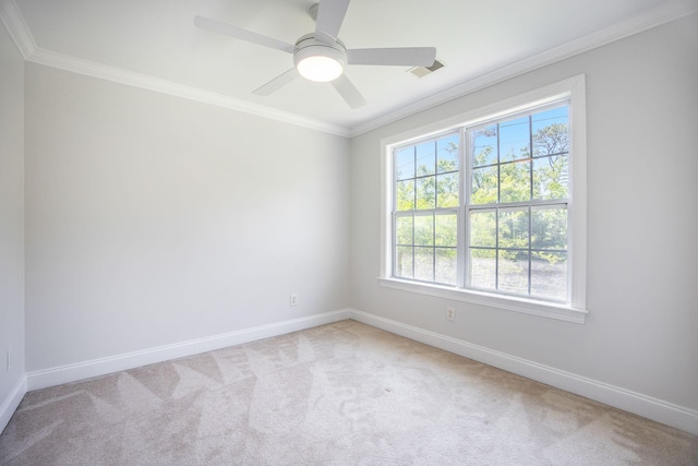 1713 Pimlico Blvd, Moncks Corner, SC 29461 - unfurnished room featuring crown molding, baseboards, light carpet, and ceiling fan