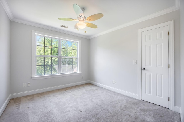 1713 Pimlico Blvd, Moncks Corner, SC 29461 - unfurnished room featuring carpet, baseboards, ornamental molding, and a ceiling fan