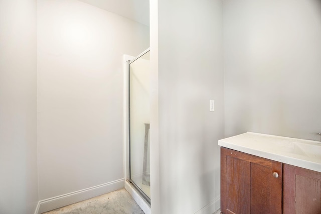 1713 Pimlico Blvd, Moncks Corner, SC 29461 - full bath featuring a shower stall, baseboards, and vanity