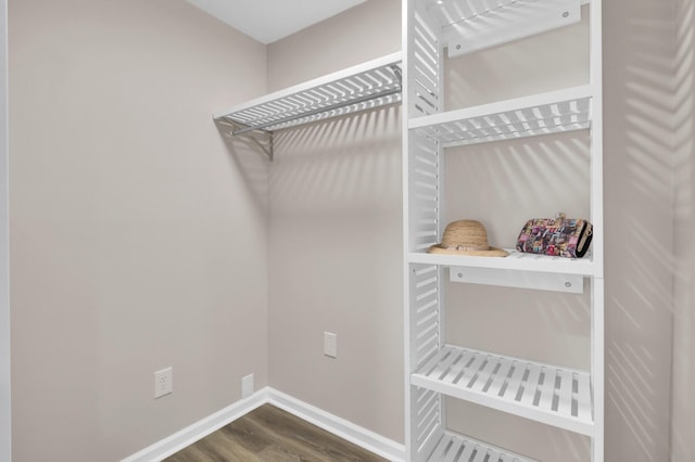 spacious closet with wood finished floors