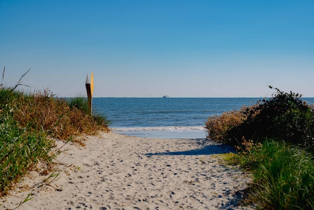 view of water feature featuring a view of the beach