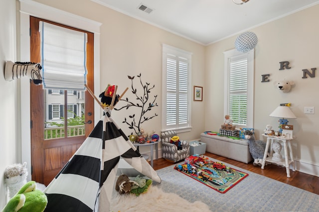 28 Robert Mills Cir, Mount Pleasant, SC 29464 - game room with wood finished floors, crown molding, and baseboards