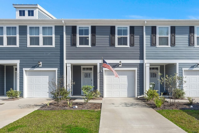 view of property featuring a garage