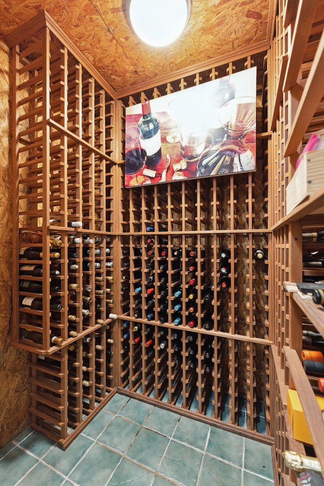 view of wine cellar