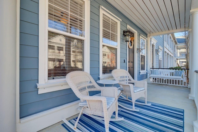 view of patio with a porch