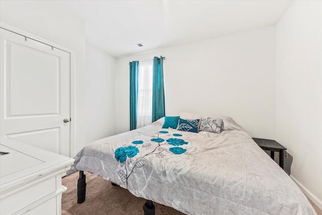 bedroom with carpet floors