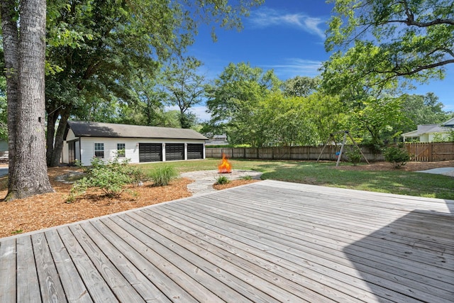 wooden terrace with driveway