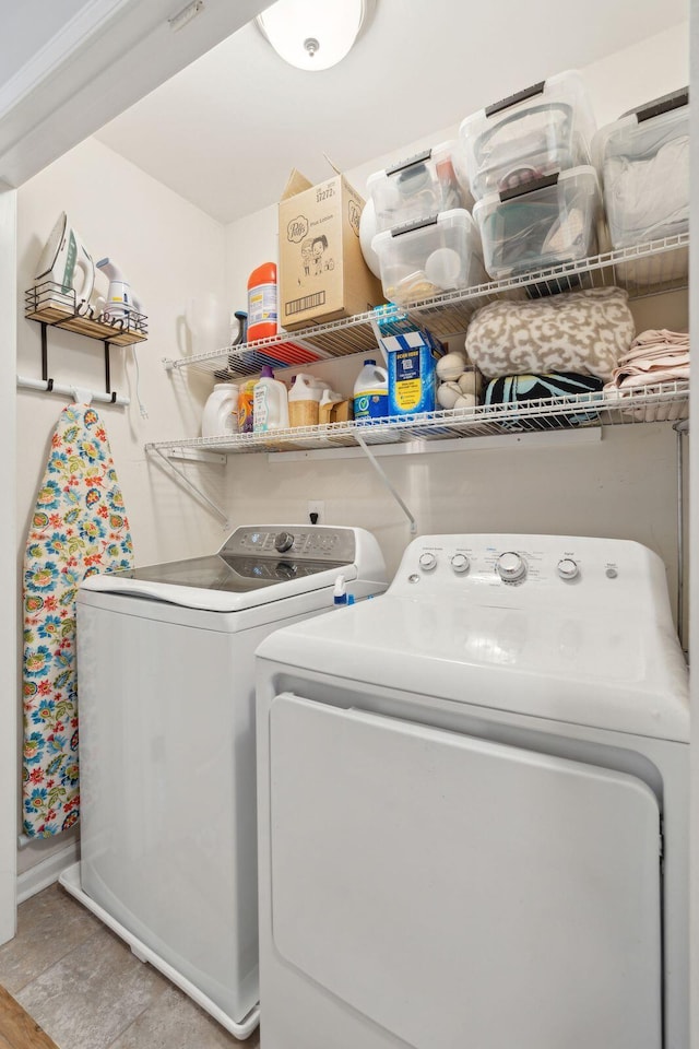 laundry area featuring washing machine and dryer