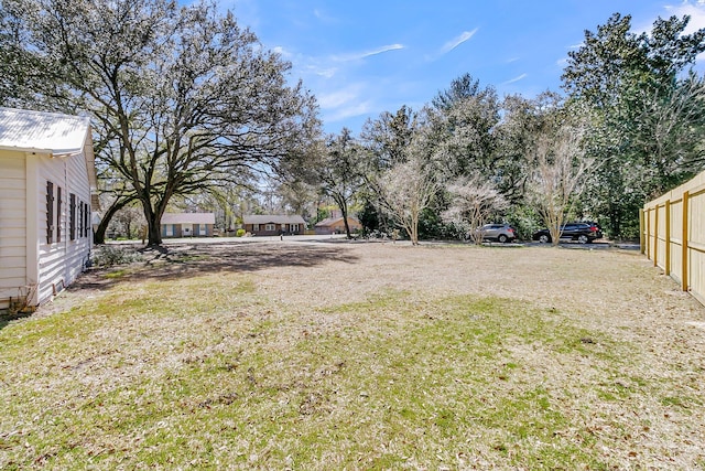 view of yard featuring fence