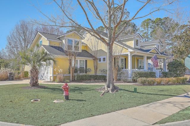 cape cod-style house featuring a front lawn