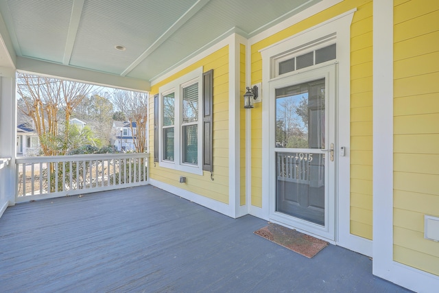 property entrance with a porch