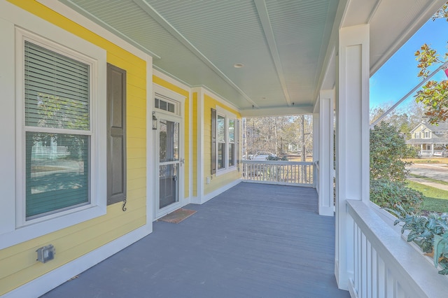 deck featuring covered porch