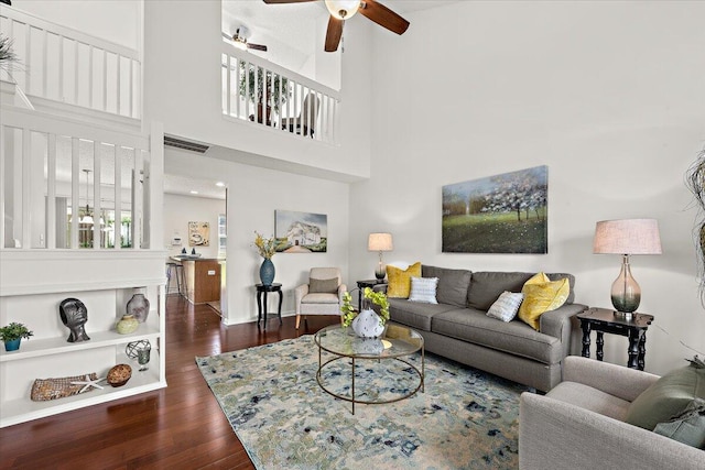 105 Brockman Way, Goose Creek, SC 29445 - living area featuring dark wood-style floors and ceiling fan