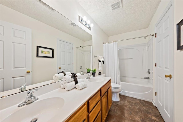 105 Brockman Way, Goose Creek, SC 29445 - full bath featuring double vanity, shower / bath combo, and a textured ceiling