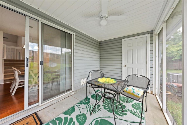 105 Brockman Way, Goose Creek, SC 29445 - sunroom / solarium with ceiling fan and outdoor dining space