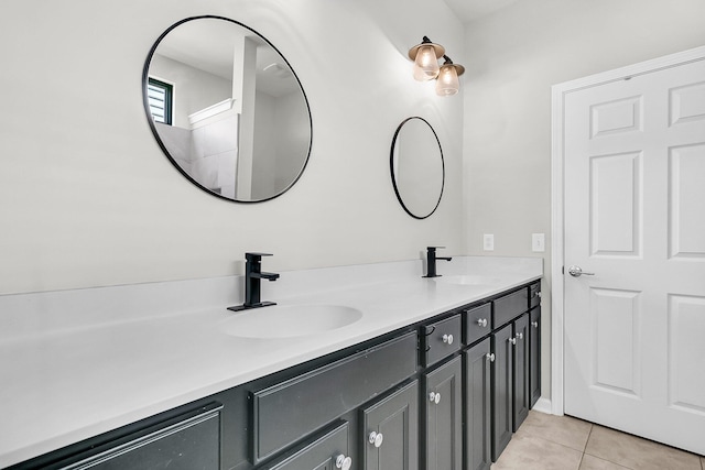 bathroom featuring tile patterned floors and vanity