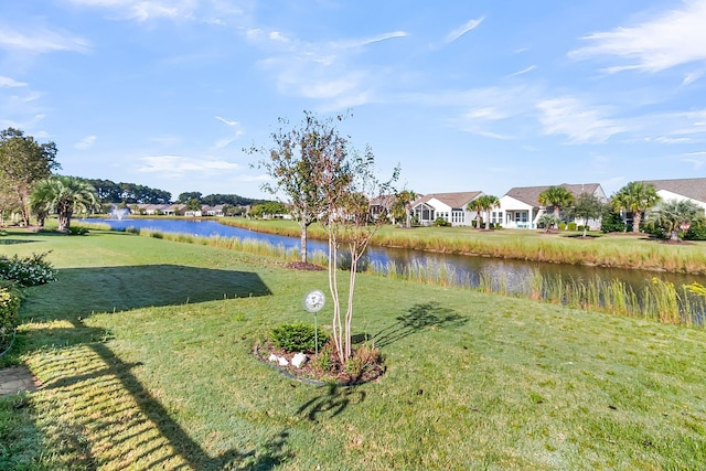 view of yard featuring a water view