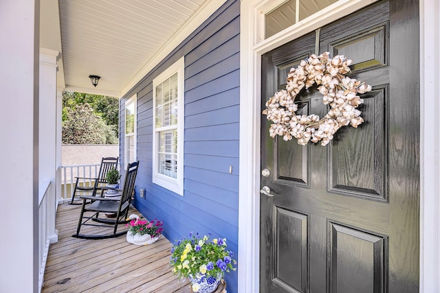 property entrance with a porch