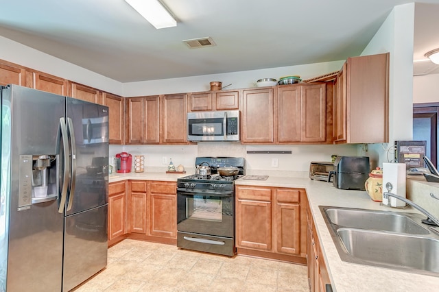 kitchen with sink and stainless steel appliances